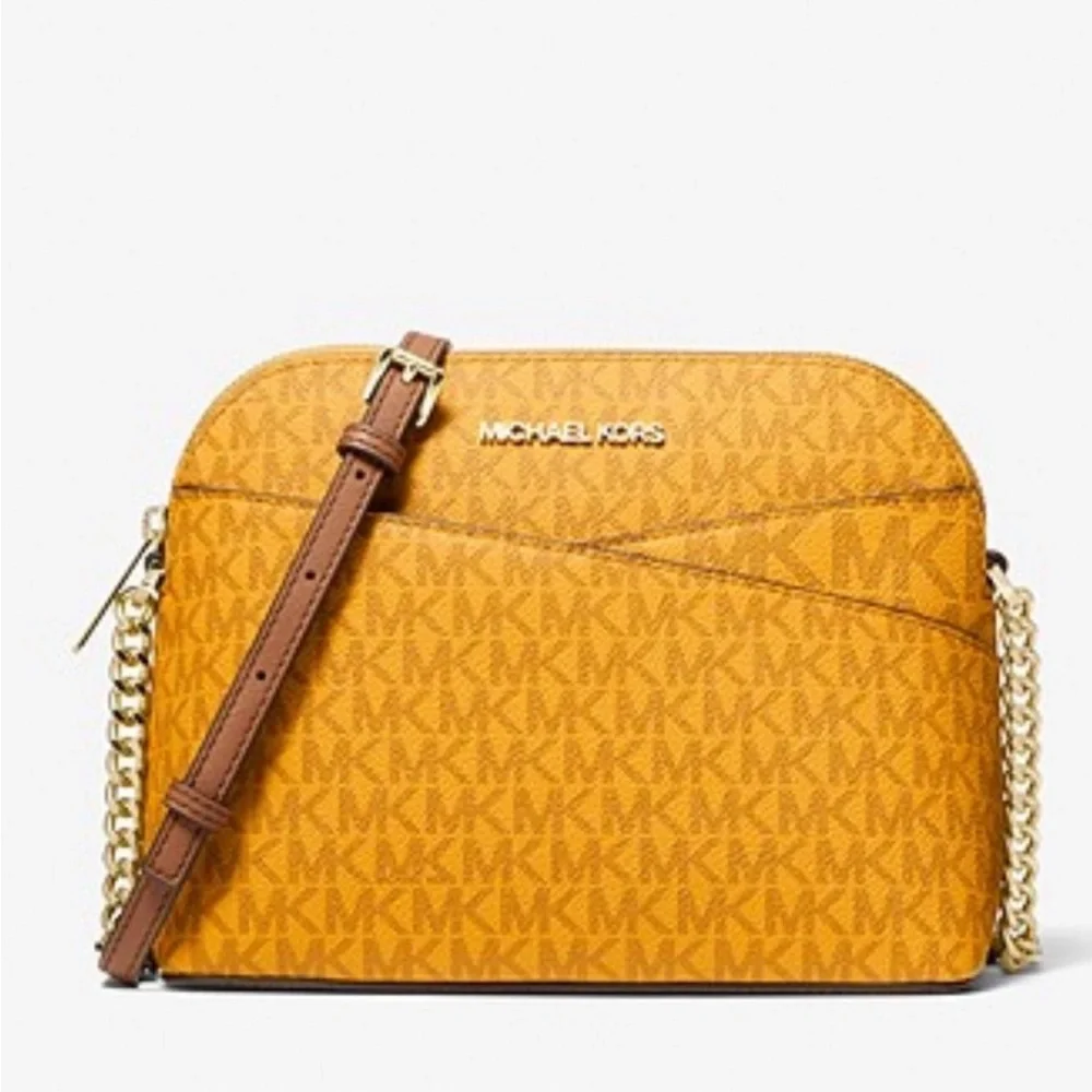 New Michael Kors Dome Crossbody Bag Marigold - Picture 4 of 11